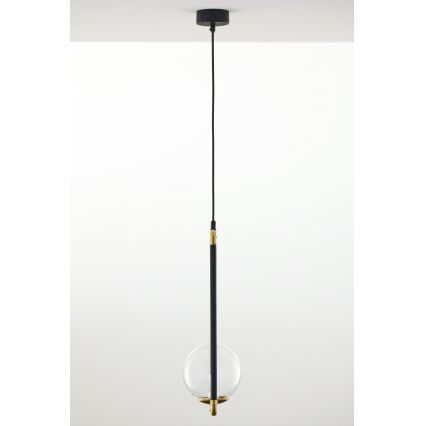 Jupiter 2023 - Hanglamp aan een koord ZAFRA 1xG9/10W/230V zwart/goud/doorzichtig