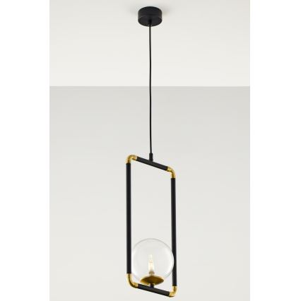 Jupiter 2023 - Hanglamp aan een koord ZAFRA 1xG9/10W/230V zwart/goud/doorzichtig