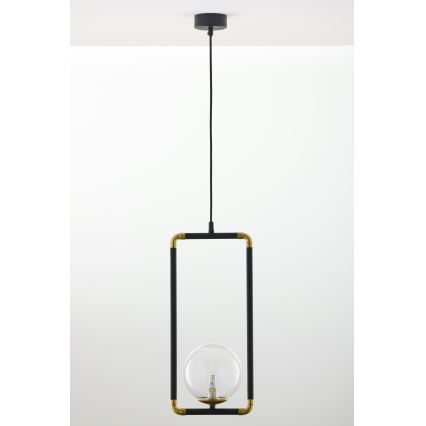 Jupiter 2023 - Hanglamp aan een koord ZAFRA 1xG9/10W/230V zwart/goud/doorzichtig
