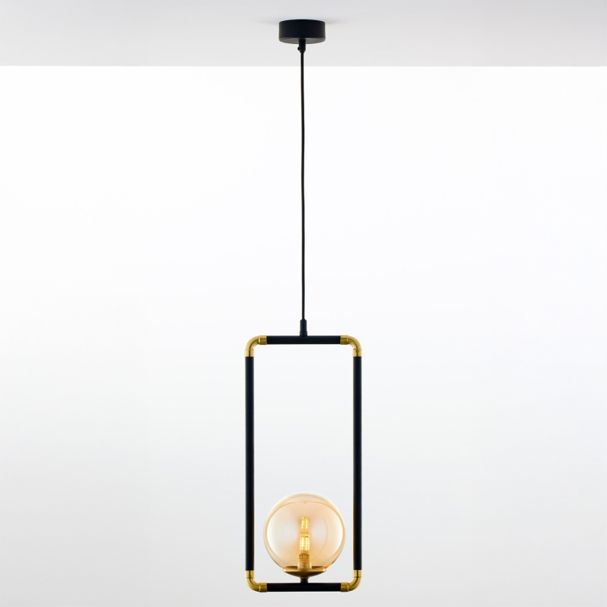Jupiter 2024 - Hanglamp aan een koord ZAFRA 1xG9/10W/230V zwart/goud/beige