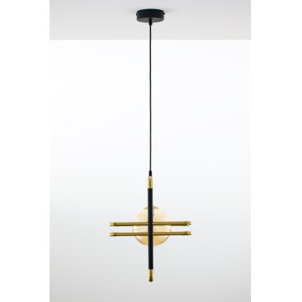 Jupiter 2025 - Hanglamp aan een koord FIORI 1xG9/10W/230V zwart/goud/beige