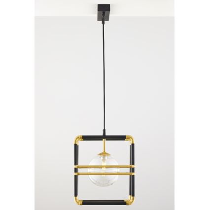 Jupiter 2029 - Hanglamp aan een koord FIORI 2xG9/10W/230V zwart/goud/doorzichtig