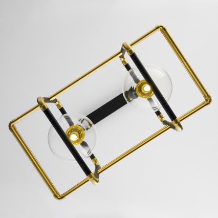 Jupiter 2029 - Hanglamp aan een koord FIORI 2xG9/10W/230V zwart/goud/doorzichtig