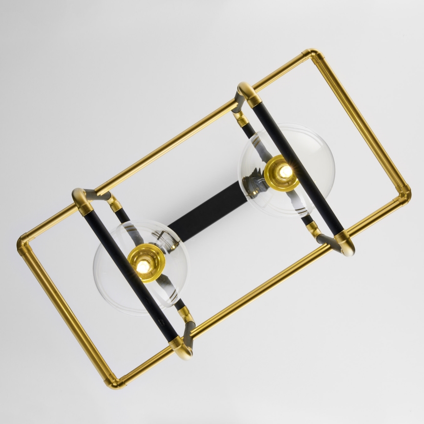Jupiter 2029 - Hanglamp aan een koord FIORI 2xG9/10W/230V zwart/goud/doorzichtig
