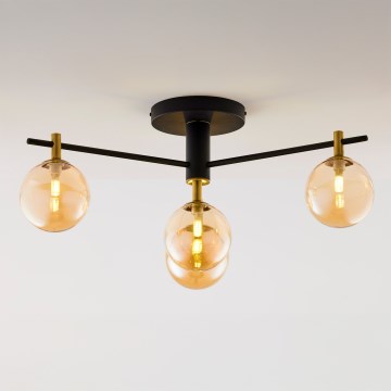 Jupiter 2031 - Bevestigde hanglamp FIGARO 4xG9/10W/230V zwart/goud/beige