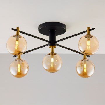 Jupiter 2032 - Plafonnier FIGARO 5xG9/10W/230V noir/doré/beige
