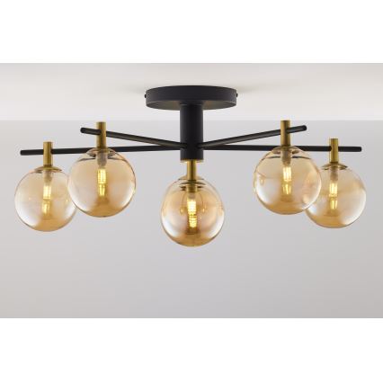 Jupiter 2033 - Bevestigde hanglamp FIGARO 6xG9/10W/230V zwart/goud/beige