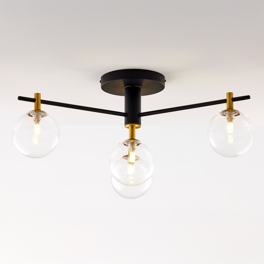 Jupiter 2034 - Bevestigde hanglamp FIGARO 4xG9/10W/230V zwart/goud/beige/doorzichtig