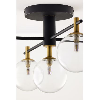 Jupiter 2035 - Bevestigde hanglamp FIGARO 5xG9/10W/230V zwart/goud/beige/doorzichtig