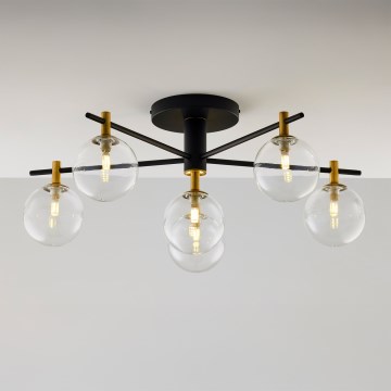 Jupiter 2036 - Bevestigde hanglamp FIGARO 6xG9/10W/230V zwart/goud/beige/doorzichtig
