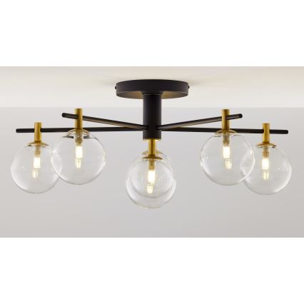 Jupiter 2036 - Bevestigde hanglamp FIGARO 6xG9/10W/230V zwart/goud/beige/doorzichtig