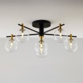 Jupiter 2036 - Plafonnier FIGARO 6xG9/10W/230V noir/doré/beige/transparent