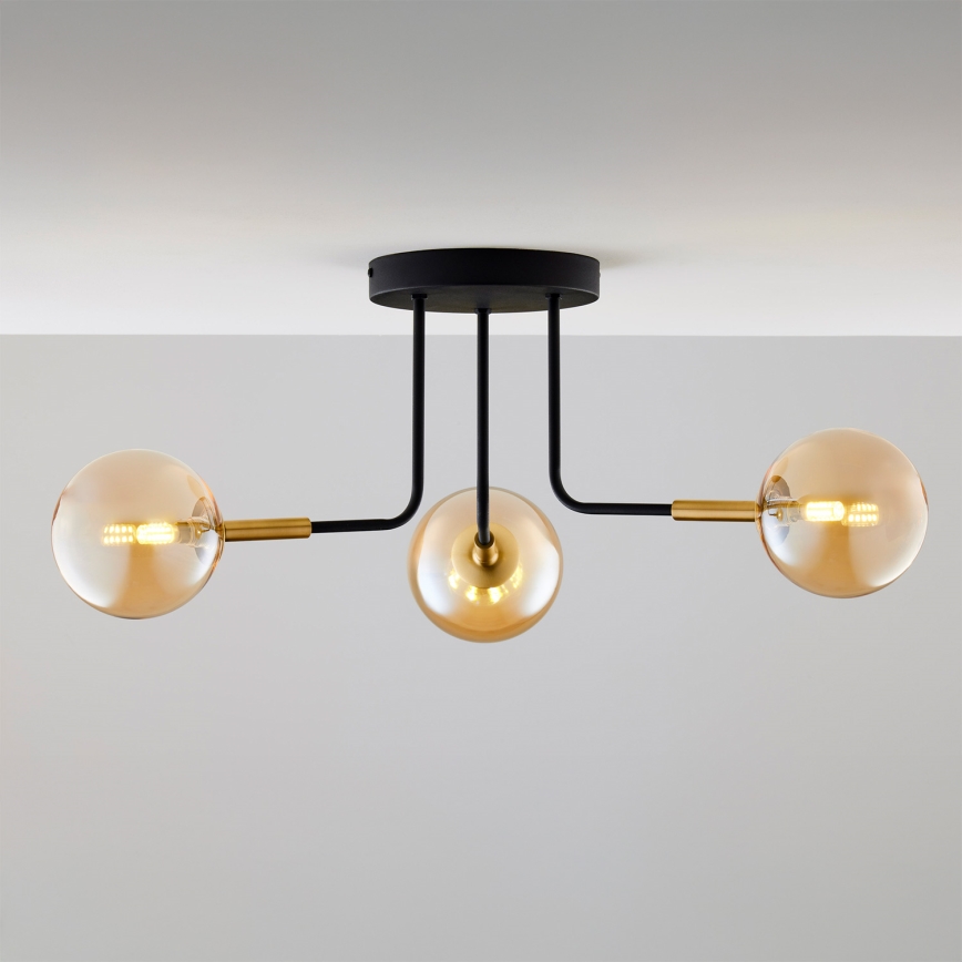 Jupiter 2037 - Hanglamp met vaste pendel BURANO 3xG9/10W/230V zwart/goud/beige
