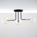 Jupiter 2039 - Hanglamp met vaste pendel BURANO 3xG9/10W/230V zwart/goud/doorzichtig