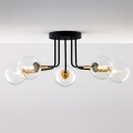 Jupiter 2040 - Hanglamp met vaste pendel BURANO 5xG9/10W/230V zwart/goud/doorzichtig
