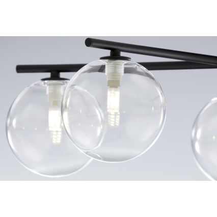 Jupiter 2046 - Bevestigde hanglamp PRATO 5xG9/10W/230V zwart/doorzichtig