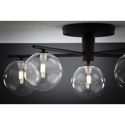Jupiter 2046 - Bevestigde hanglamp PRATO 5xG9/10W/230V zwart/doorzichtig