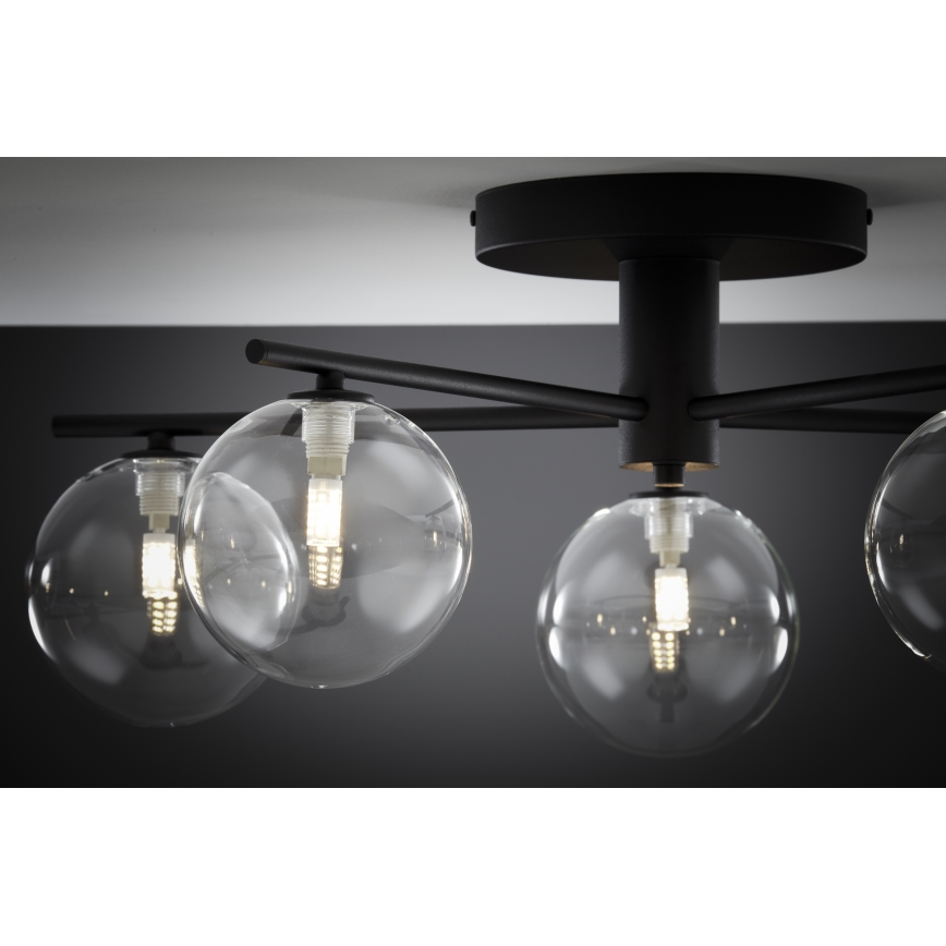 Jupiter 2046 - Bevestigde hanglamp PRATO 5xG9/10W/230V zwart/doorzichtig