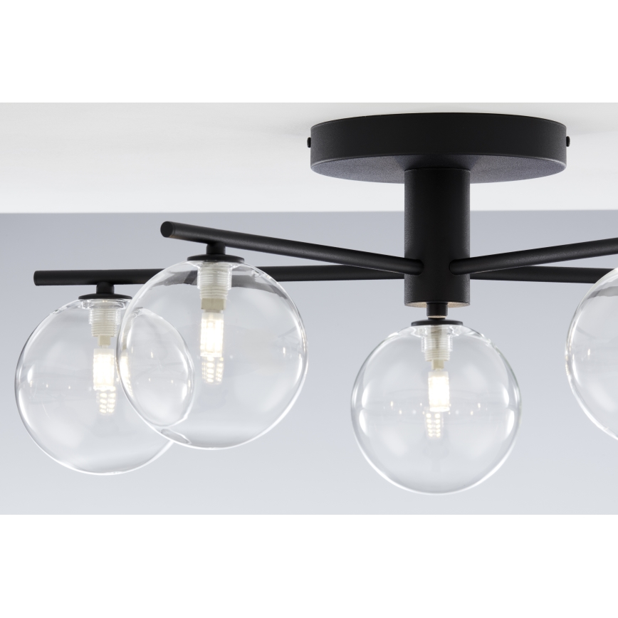 Jupiter 2046 - Bevestigde hanglamp PRATO 5xG9/10W/230V zwart/doorzichtig