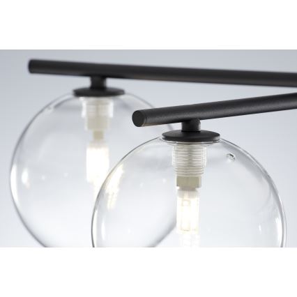 Jupiter 2046 - Bevestigde hanglamp PRATO 5xG9/10W/230V zwart/doorzichtig