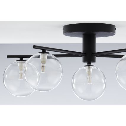 Jupiter 2046 - Bevestigde hanglamp PRATO 5xG9/10W/230V zwart/doorzichtig
