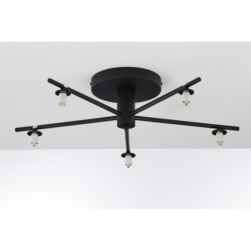 Jupiter 2046 - Bevestigde hanglamp PRATO 5xG9/10W/230V zwart/doorzichtig