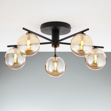 Jupiter 2047 - Bevestigde hanglamp PRATO 5xG9/10W/230V zwart/beige