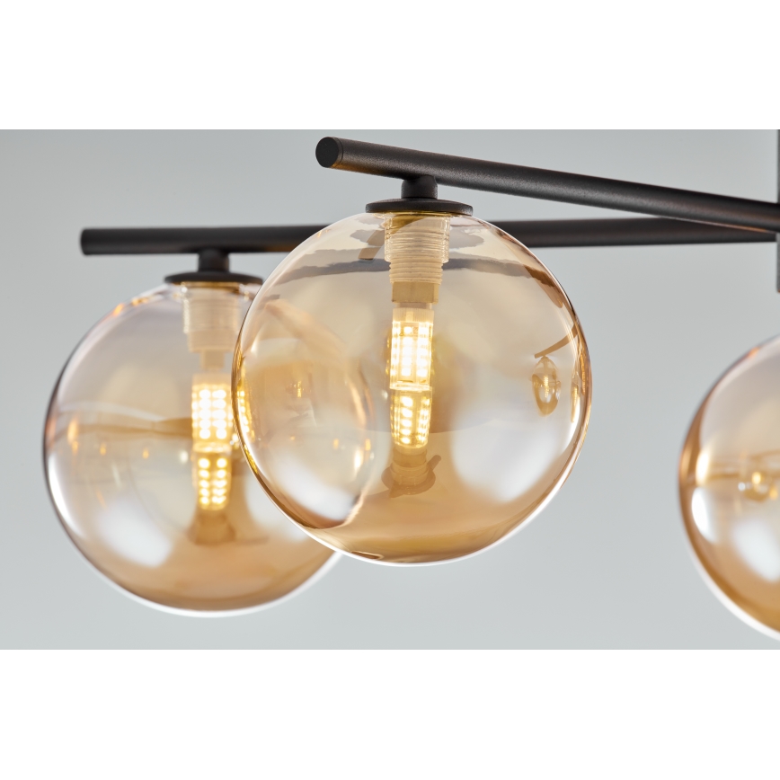 Jupiter 2047 - Bevestigde hanglamp PRATO 5xG9/10W/230V zwart/beige