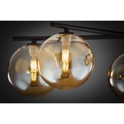 Jupiter 2047 - Bevestigde hanglamp PRATO 5xG9/10W/230V zwart/beige