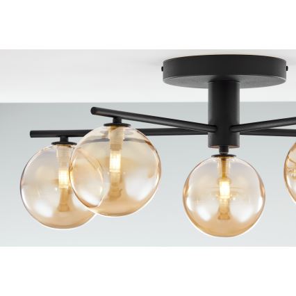 Jupiter 2047 - Bevestigde hanglamp PRATO 5xG9/10W/230V zwart/beige