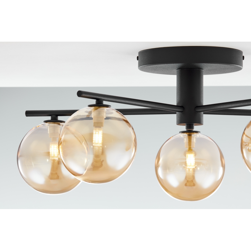 Jupiter 2047 - Bevestigde hanglamp PRATO 5xG9/10W/230V zwart/beige