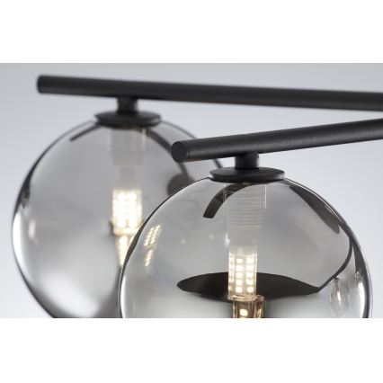 Jupiter 2048 - Opbouwkroonluchter PRATO 5xG9/14W/230V zwart/rookgrijs