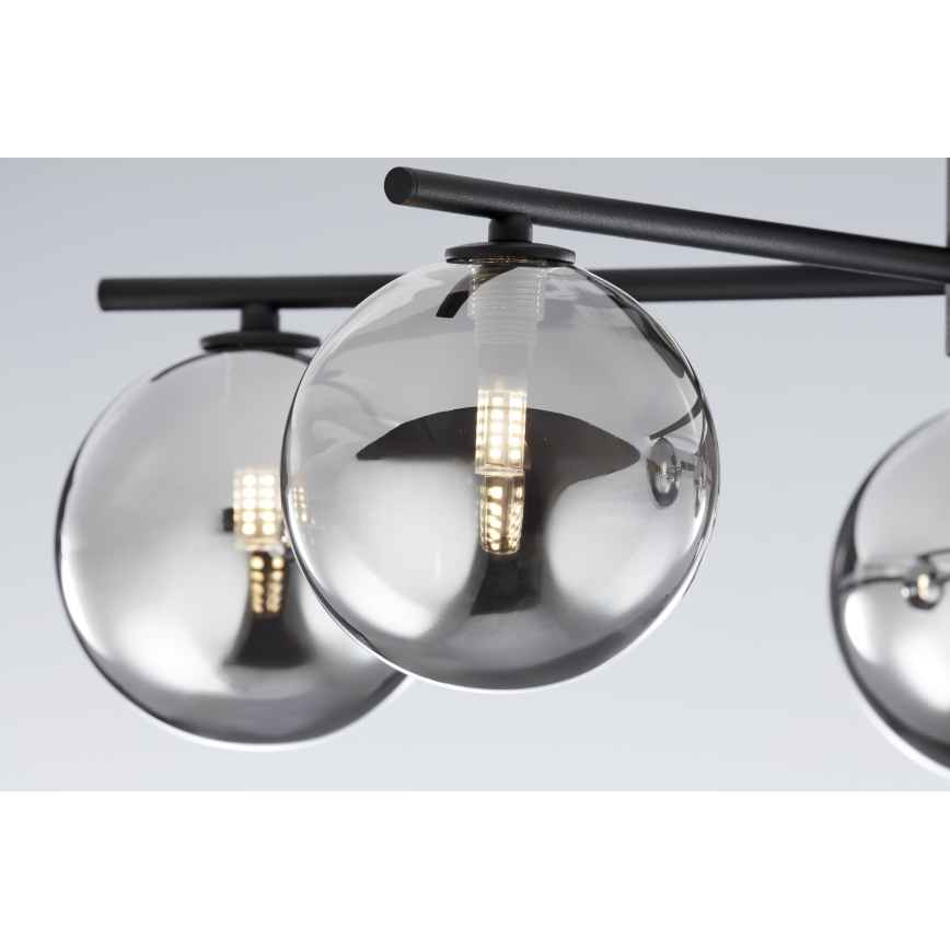 Jupiter 2048 - Plafonnier PRATO 5xG9/14W/230V noir/gris fumé