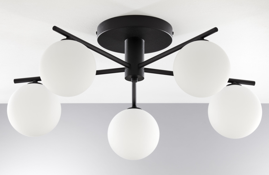 Jupiter 2049 - Plafondkroonluchter PRATO 5xG9/14W/230V zwart/wit