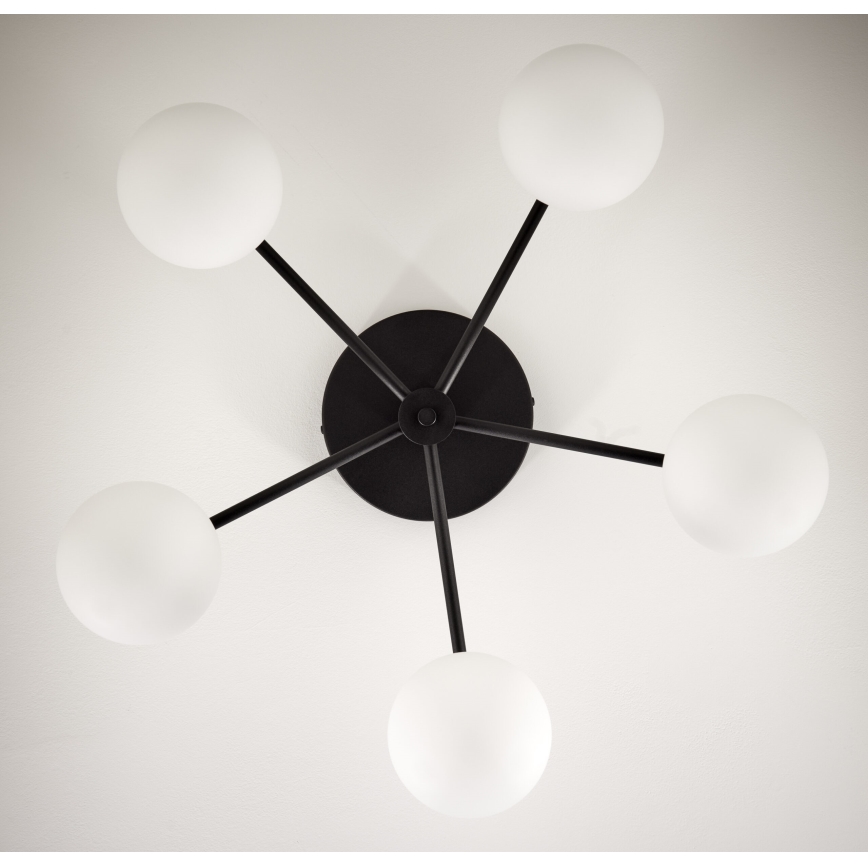 Jupiter 2049 - Plafondkroonluchter PRATO 5xG9/14W/230V zwart/wit