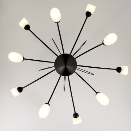 Jupiter 2056 - GLORIOSA kroonluchter met stang 10xG9/14W/230V zwart