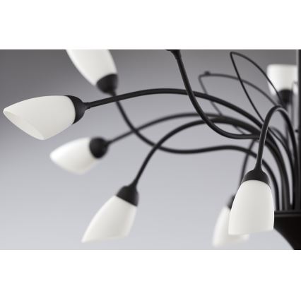 Jupiter 2057 - Kroonluchter aan ketting GLORIOSA 15xG9/14W/230V zwart