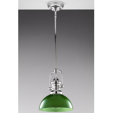 Jupiter 2071 - Hanglamp met stang PLATINO 1xE27/15W/230V groen/glanzend chroom