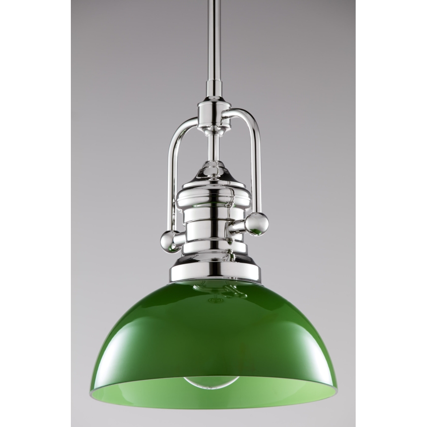 Jupiter 2071 - Hanglamp met stang PLATINO 1xE27/15W/230V groen/glanzend chroom