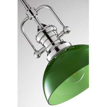Jupiter 2071 - Hanglamp met stang PLATINO 1xE27/15W/230V groen/glanzend chroom