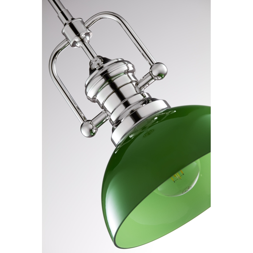 Jupiter 2071 - Hanglamp met stang PLATINO 1xE27/15W/230V groen/glanzend chroom