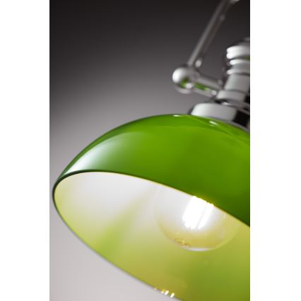 Jupiter 2071 - Hanglamp met stang PLATINO 1xE27/15W/230V groen/glanzend chroom