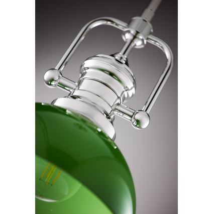 Jupiter 2071 - Hanglamp met stang PLATINO 1xE27/15W/230V groen/glanzend chroom