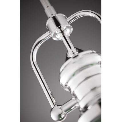 Jupiter 2071 - Lustre sur tige PLATINO 1xE27/15W/230V vert/chrome brillant