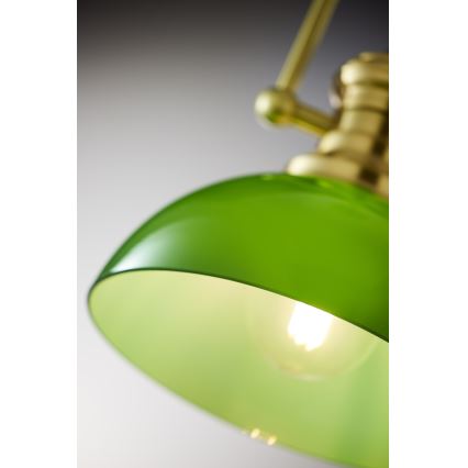 Jupiter 2073 - hanglamp met stang PLATINO 1xE27/15W/230V groen/goud