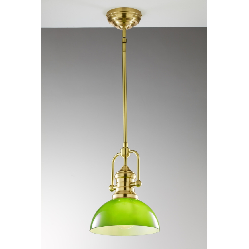 Jupiter 2073 - hanglamp met stang PLATINO 1xE27/15W/230V groen/goud