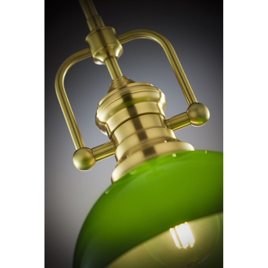 Jupiter 2073 - hanglamp met stang PLATINO 1xE27/15W/230V groen/goud