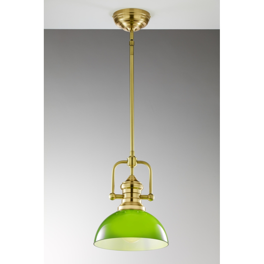 Jupiter 2073 - Suspension sur tige PLATINO 1xE27/15W/230V vert/doré