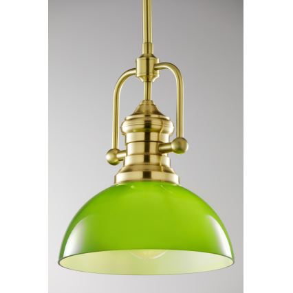 Jupiter 2073 - Suspension sur tige PLATINO 1xE27/15W/230V vert/doré