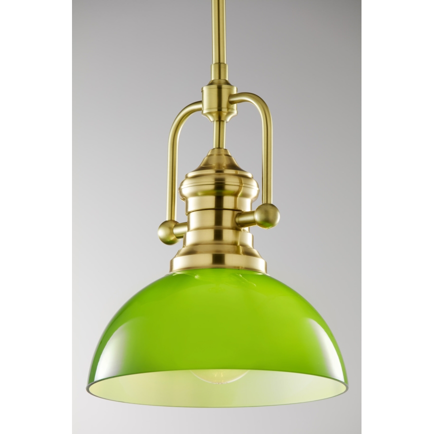 Jupiter 2073 - Suspension sur tige PLATINO 1xE27/15W/230V vert/doré